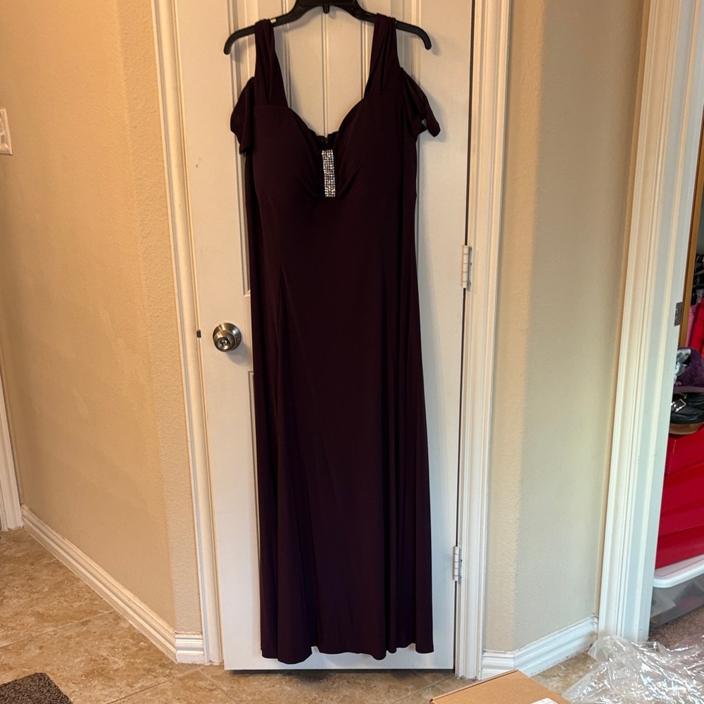 R&M Richards Deep Burgundy Maxi Dress